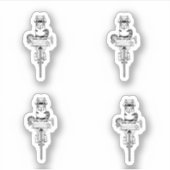 バイクに乗ったコブラスネーク シール (正面)