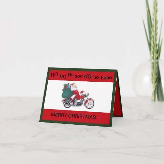 バイクに乗ったサンタのクリスマスカード カード (正面)
