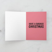 バイクに乗ったサンタクロースのクリスマスカード カード (内部)