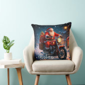 バイクに乗ったサンタクロース メリークリスマス クッション (椅子)
