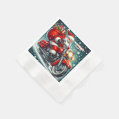 バイクに乗ったサンタ 縁ありカクテルナプキン (角)