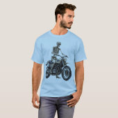 バイクに乗ったスケルトン男性用Tシャツ Tシャツ (正面フル)