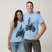 バイクに乗ったスケルトン男性用Tシャツ Tシャツ (ユニセックス)