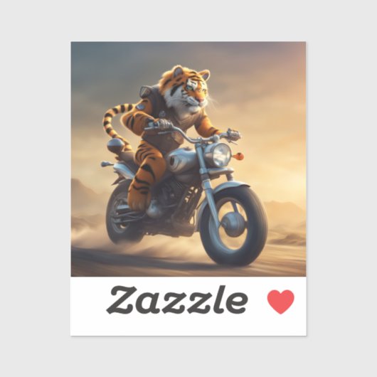 バイクに乗ったトラ シール (シート)