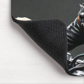 バイクに乗ったビッグボクサー犬 マウスパッド (コーナー)