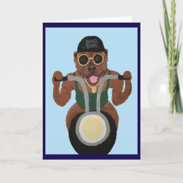 バイクに乗ったピットブル・バイカー カード