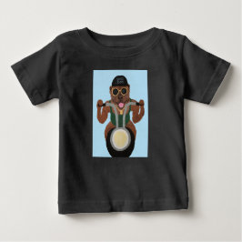 バイクに乗ったピットブル・バイカー ベビーTシャツ