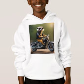 バイクに乗ったメルカト・ビキー (正面)