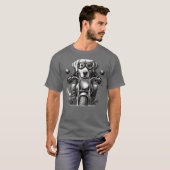 バイクに乗ったラブラドール Tシャツ (正面フル)