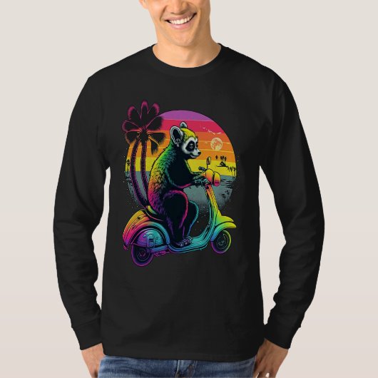 バイクに乗ったワオキツネネズミ Tシャツ (正面)