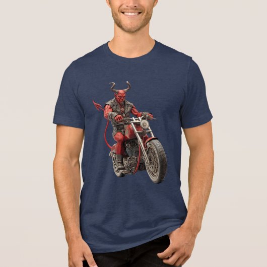 バイクに乗った悪魔 トライブレンドTシャツ (正面)