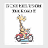 バイクに乗った漫画のキリン。 シール (シート)