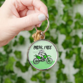 バイクに乗った漫画の牛 キーホルダー (手)