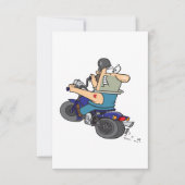 バイクに乗った漫画の男性の招待状 招待状 (正面)