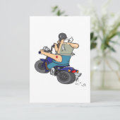 バイクに乗った漫画の男性の招待状 招待状 (スタンド正面)
