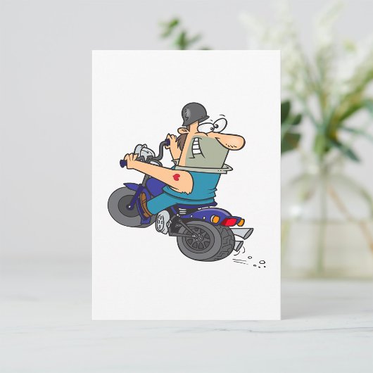 バイクに乗った漫画の男性の招待状 招待状