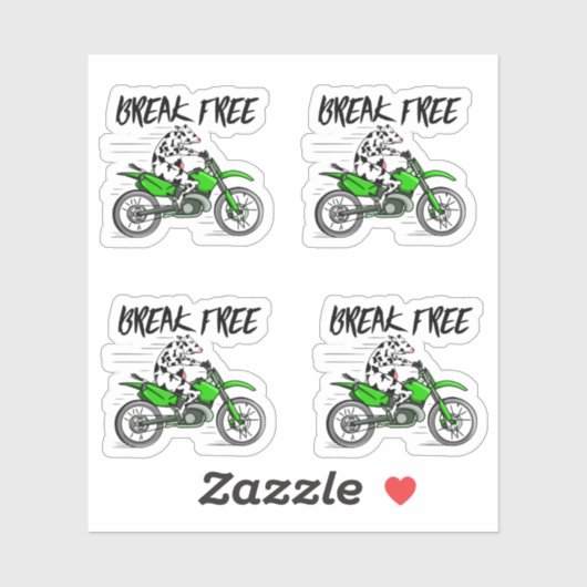 バイクに乗った牛 シール (シート)