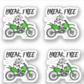 バイクに乗った牛 シール (正面)