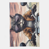 バイクに乗った猫 キッチンタオル (縦)