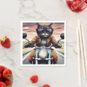 バイクに乗った猫 スタンダードカクテルナプキン (インサイチュ)