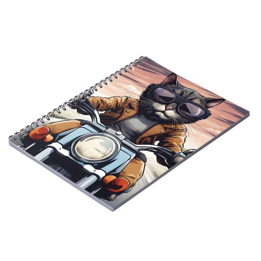 バイクに乗った猫 ノートブック (左側)