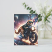 バイクに乗った猫 ポストカード (スタンド正面)