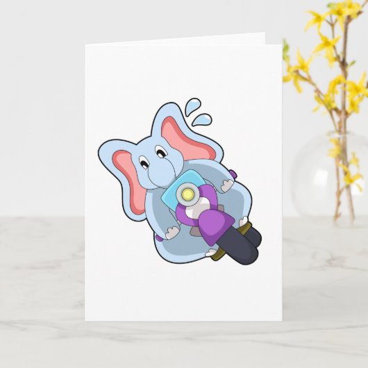 バイクに乗った象.PNG カード (黄色い花)