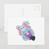 バイクに乗った象.PNG ポストカード (正面/裏面)