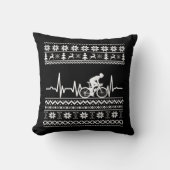 バイクに乗った醜いメリークリスマスセーター クッション (正面)