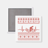 バイクに乗った醜いメリークリスマスセーター マグネット (正面/裏面)