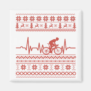 バイクに乗った醜いメリークリスマスセーター マグネット