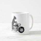 バイクに乗った黒猫 コーヒーマグカップ (正面右)