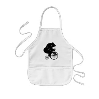 バイクに乗っているくま 子供用エプロン