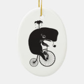 バイクに乗っているクジラ セラミックオーナメント (裏面)