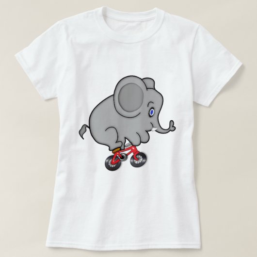 バイクに乗っている象 Tシャツ (デザイン正面)