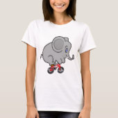 バイクに乗っている象 Tシャツ (正面)
