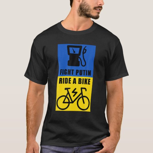 バイクに乗ってプーチンと戦う Tシャツ (正面)