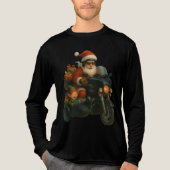 バイクに乗って街にやってくるサンタクロース - トライブレンドＴシャツ (正面)