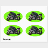 バイクに乗るために生きる 楕円形シール (シート)