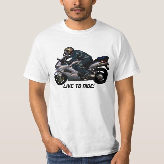 バイクに乗るために生きる Tシャツ (正面)