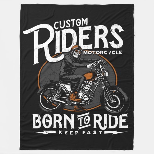 バイクに乗るために生まれた フリースブランケット (正面)