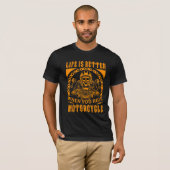 バイクに乗ると人生はもっと楽しい Tシャツ (正面フル)