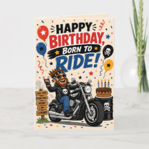 バイクに乗るのが好きな人のためのバイカーズバースデーカード