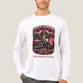 バイクに乗るべく生まれ、リーダーたるべく造られた バイク スカル ライダー トライブレンドTシャツ
