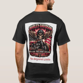 バイクに乗るべく生まれ、リーダーたるべく造られた バイク スカル ライダー Tシャツ