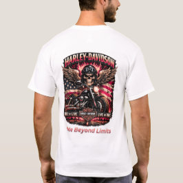 バイクに乗るべく生まれ、リーダーたるべく造られた バイク スカル ライダー Tシャツ