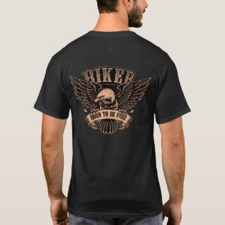 バイクに乗るイーグル生まれながら自由 Tシャツ