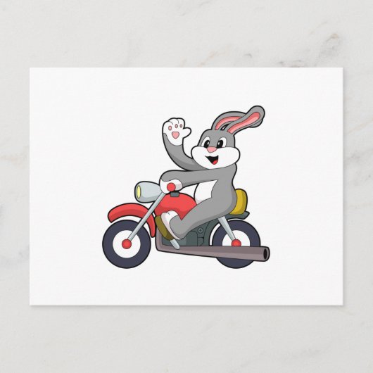 バイクに乗るウサギ.PNG ポストカード (正面)