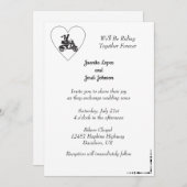 バイクに乗るカップルの結婚式招待状 招待状 (正面/裏面)