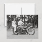 バイクに乗るカップル 1928年 ポストカード (正面/裏面)